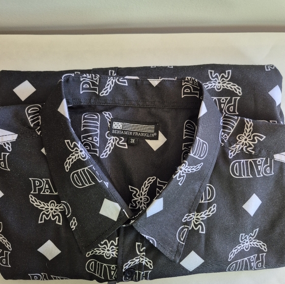 Black Graphic Men's Shirt 3X Benjamin Franklin - Picture 3 of 6
